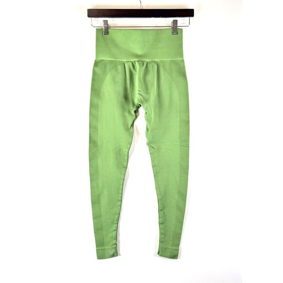 Set Active Womens Leggings Green Sculptflex High Waisted Ribbed Pull On Size XS - Picture 1 of 7